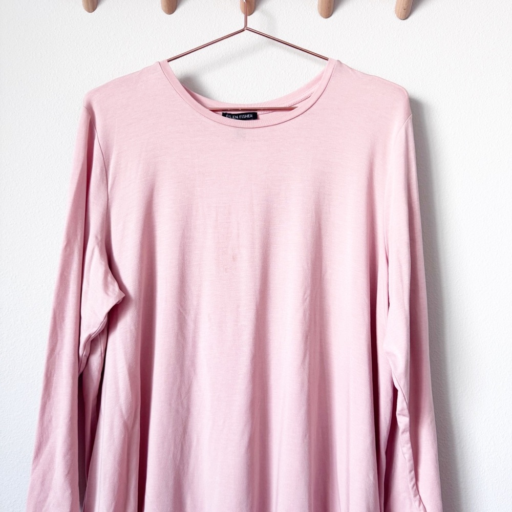 Eileen Fisher Tencel Interlock Ballet Neck Long Sleeve Tee - Picture 3 of 10
